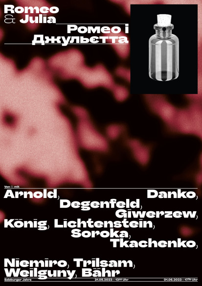 Posterdesign for Alek Niemiros play Romeo & Juliet using the typeface Sombra Display by Paul Eslage. The graphic content ist a screenshot of a mountain around Salzbrg.